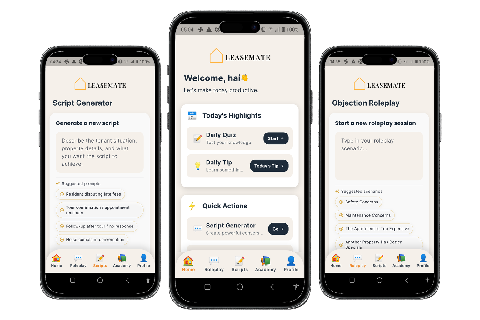 LeaseMate App Mockups